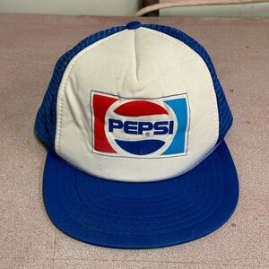 Vintage Pepsi Cola Mesh Trucker Snapback Cap Hat 80s 90s